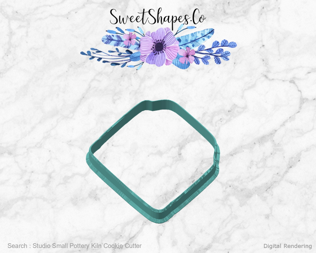 Studio Small Pottery Kiln Cookie Cutter — angled front view