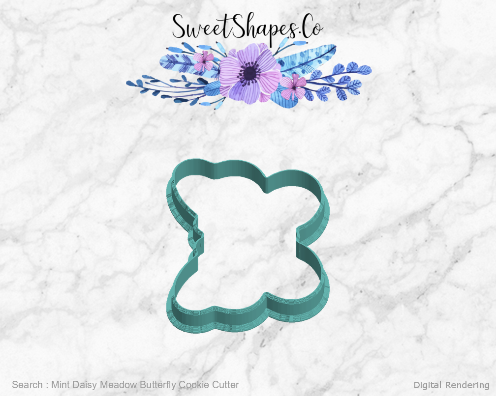 Mint Daisy Meadow Butterfly Cookie Cutter — left view
