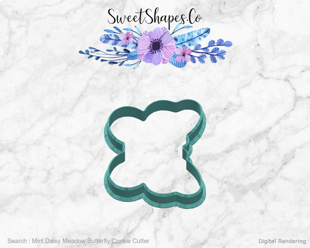 Mint Daisy Meadow Butterfly Cookie Cutter — right view