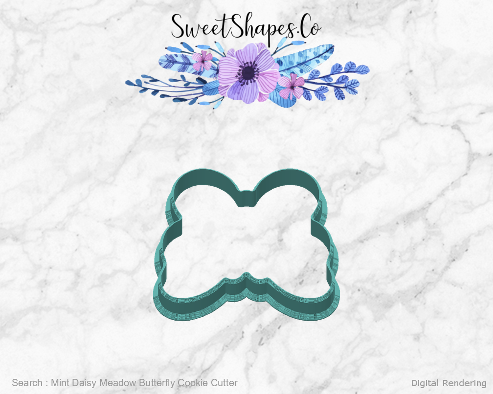Mint Daisy Meadow Butterfly Cookie Cutter — back view
