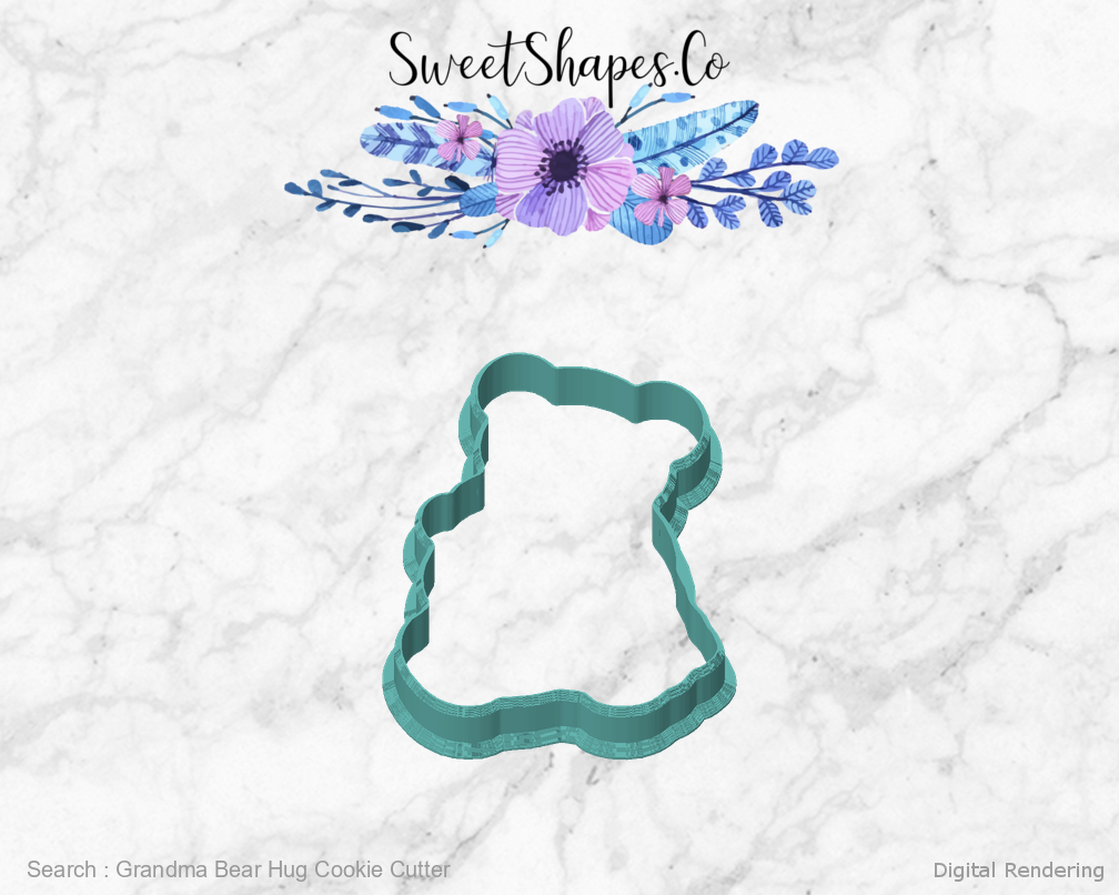 Grandma Bear Hug Cookie Cutter — front view