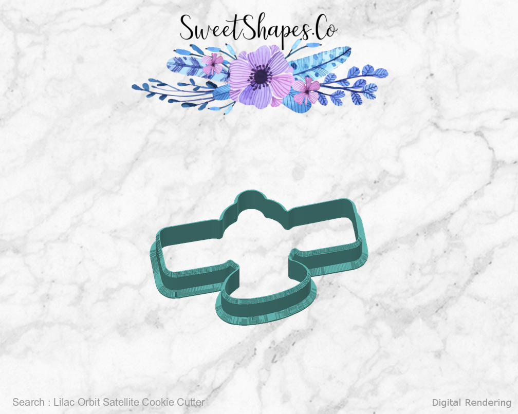 Lilac Orbit Satellite Cookie Cutter — back view