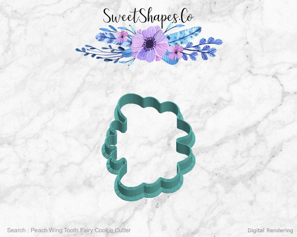 Peach Wing Tooth Fairy Cookie Cutter — left view