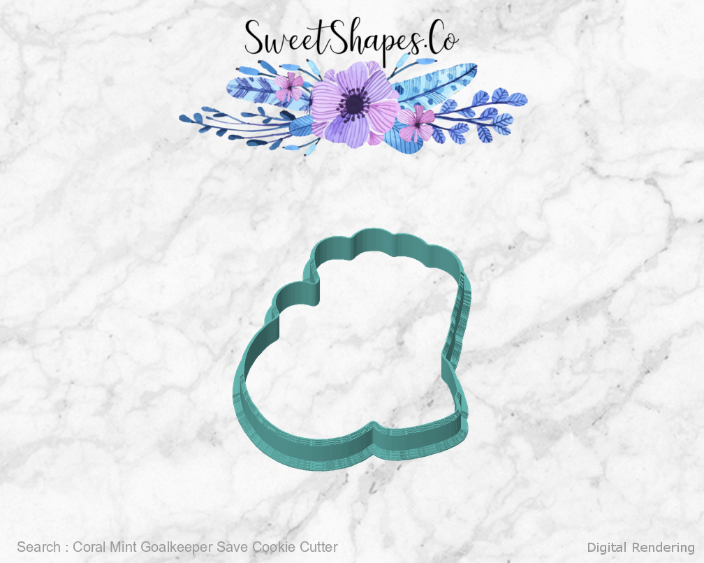Coral Mint Goalkeeper Save Cookie Cutter — front view