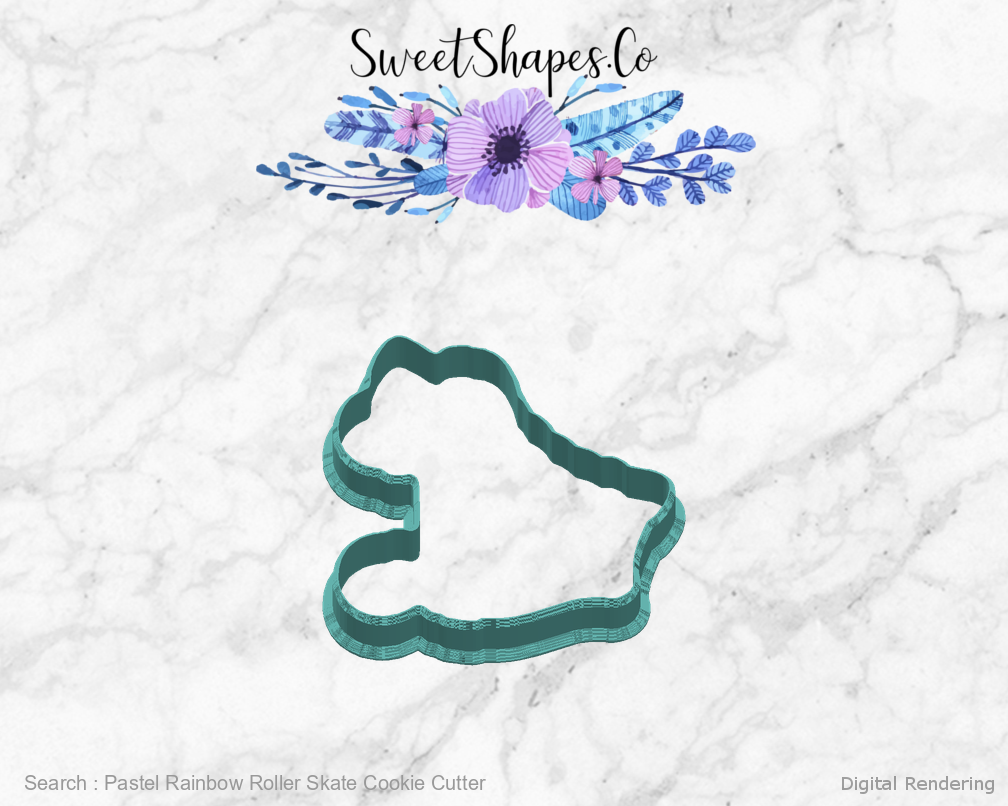 Pastel Rainbow Roller Skate Cookie Cutter — right view