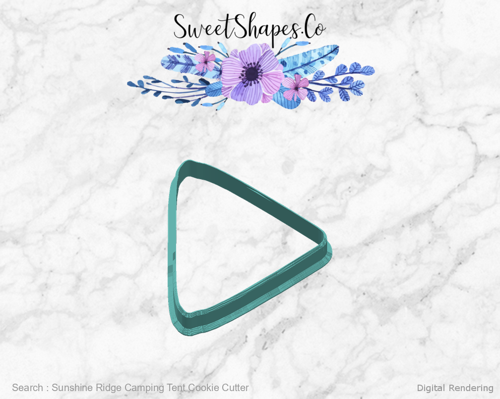 Sunshine Ridge Camping Tent Cookie Cutter — right view
