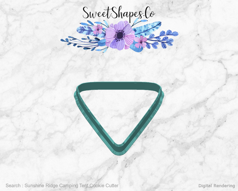 Sunshine Ridge Camping Tent Cookie Cutter — back view