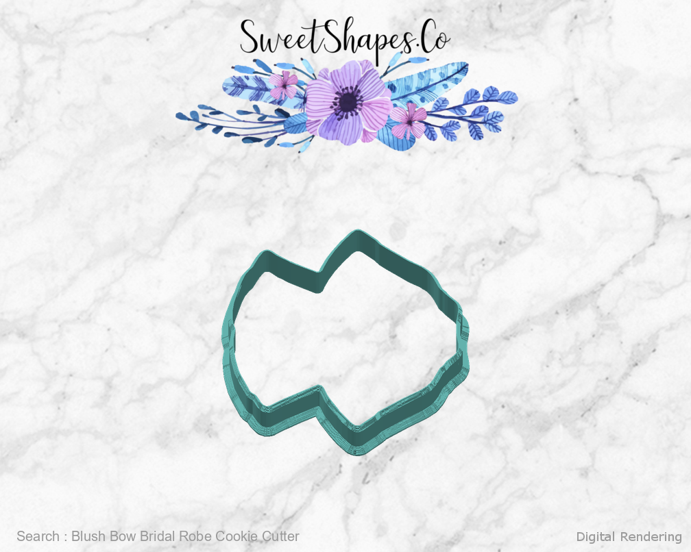Blush Bow Bridal Robe Cookie Cutter — right view
