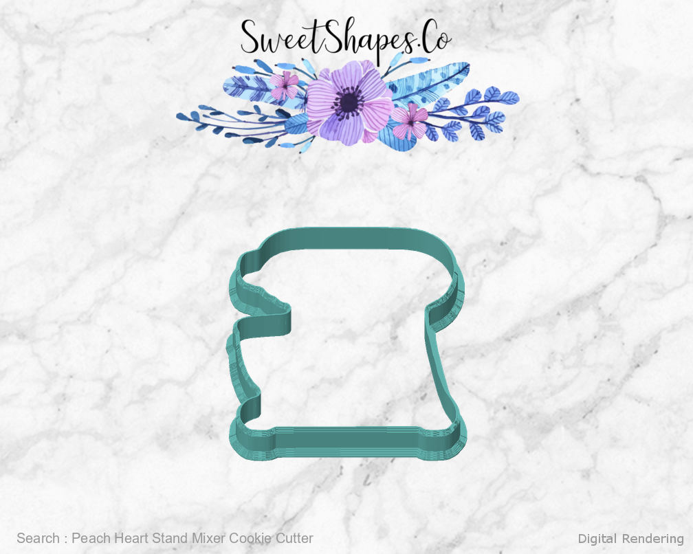 Peach Heart Stand Mixer Cookie Cutter — front view