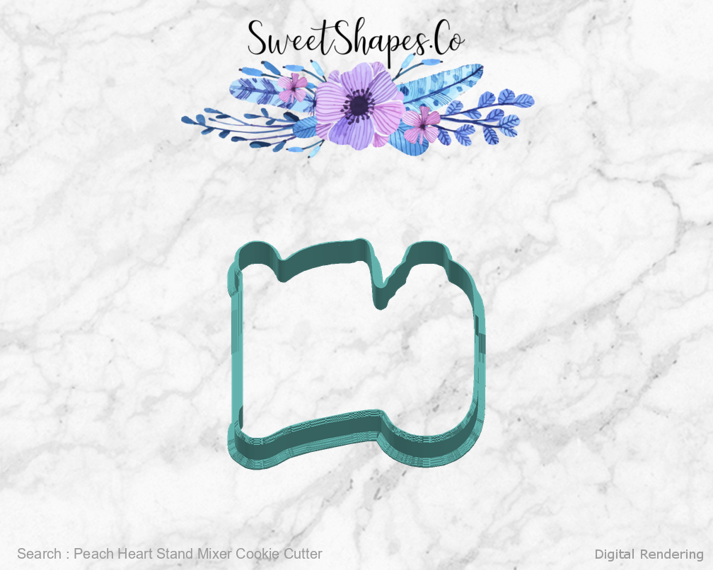 Peach Heart Stand Mixer Cookie Cutter — right view