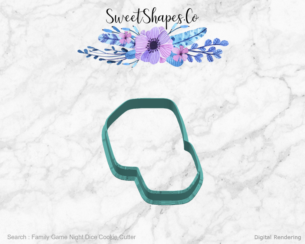 Family Game Night Dice Cookie Cutter — right view