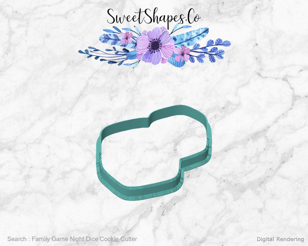 Family Game Night Dice Cookie Cutter — front view