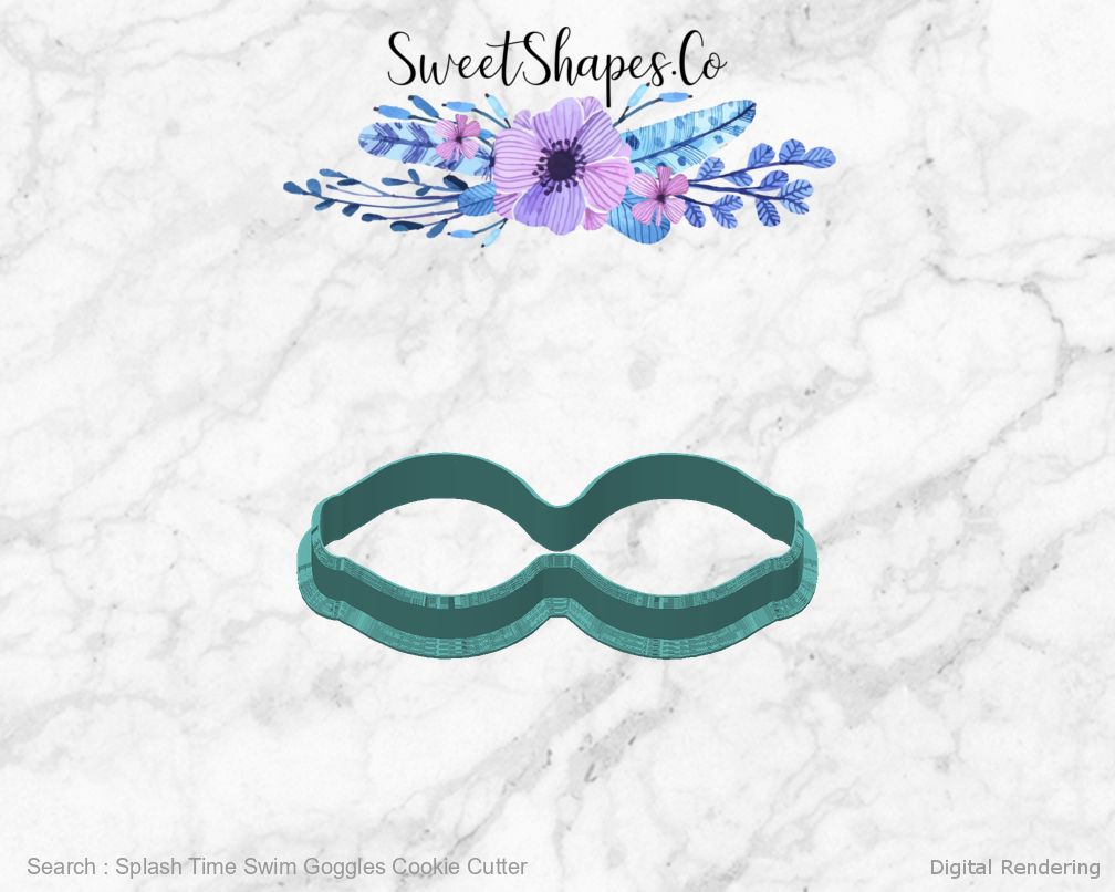 Splash Time Swim Goggles Cookie Cutter — back view
