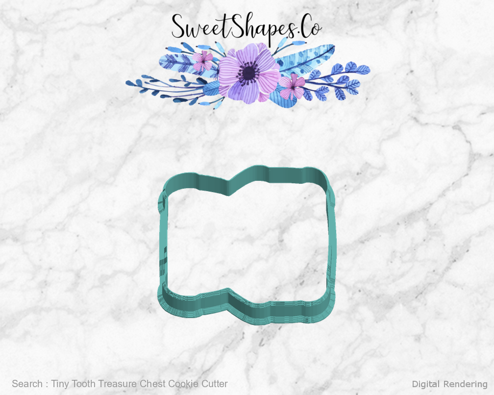 Tiny Tooth Treasure Chest Cookie Cutter — left view