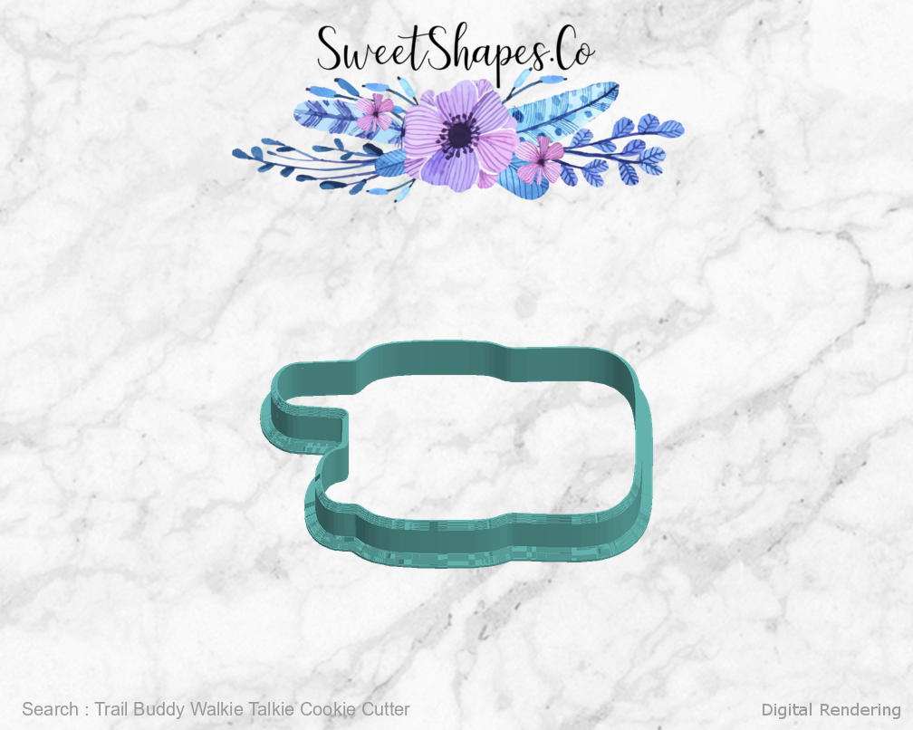 Trail Buddy Walkie Talkie Cookie Cutter — left view