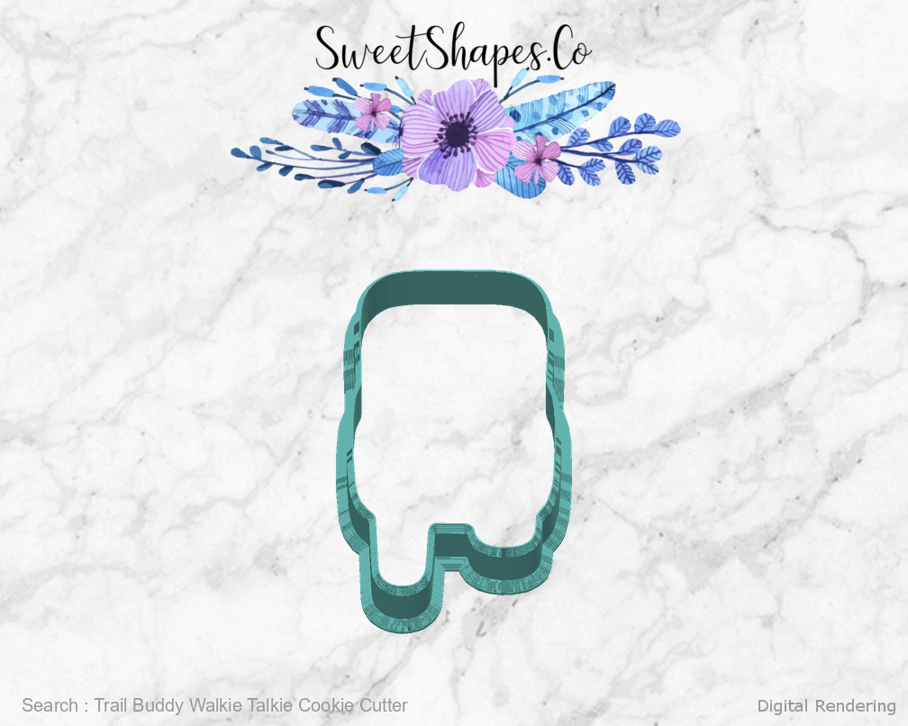 Trail Buddy Walkie Talkie Cookie Cutter — back view