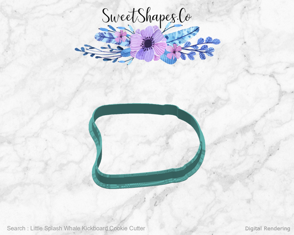 Little Splash Whale Kickboard Cookie Cutter — right view