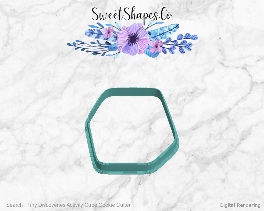 Tiny Discoveries Activity Cube Cookie Cutter — left view