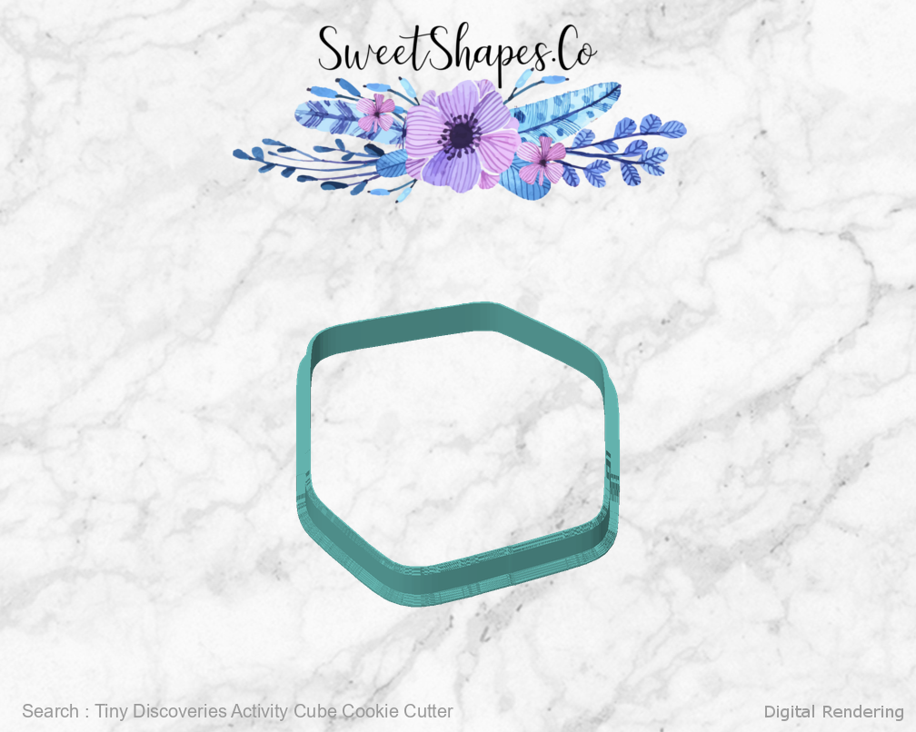 Tiny Discoveries Activity Cube Cookie Cutter — front view