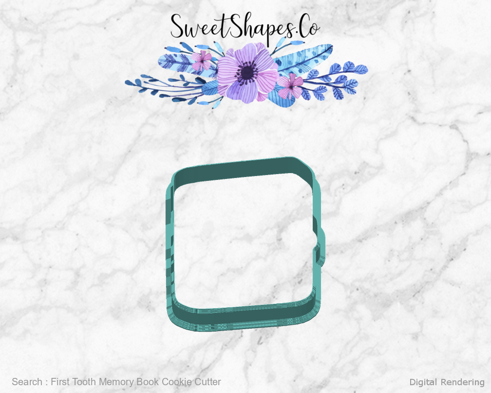 First Tooth Memory Book Cookie Cutter — back view