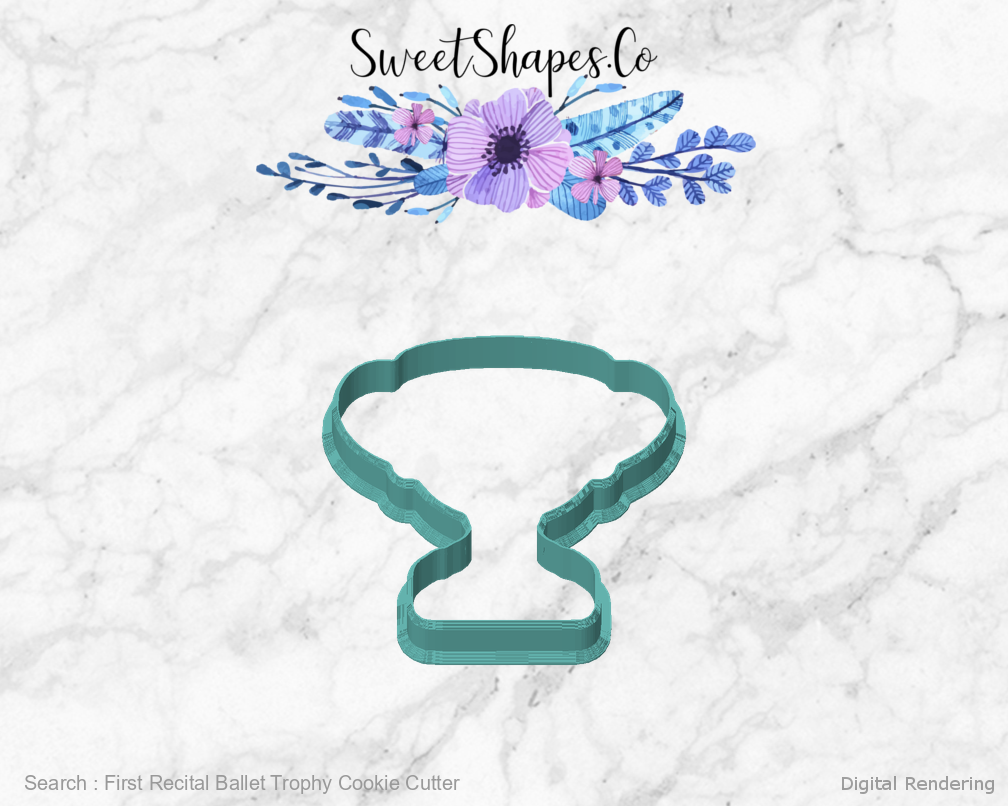 First Recital Ballet Trophy Cookie Cutter — front view