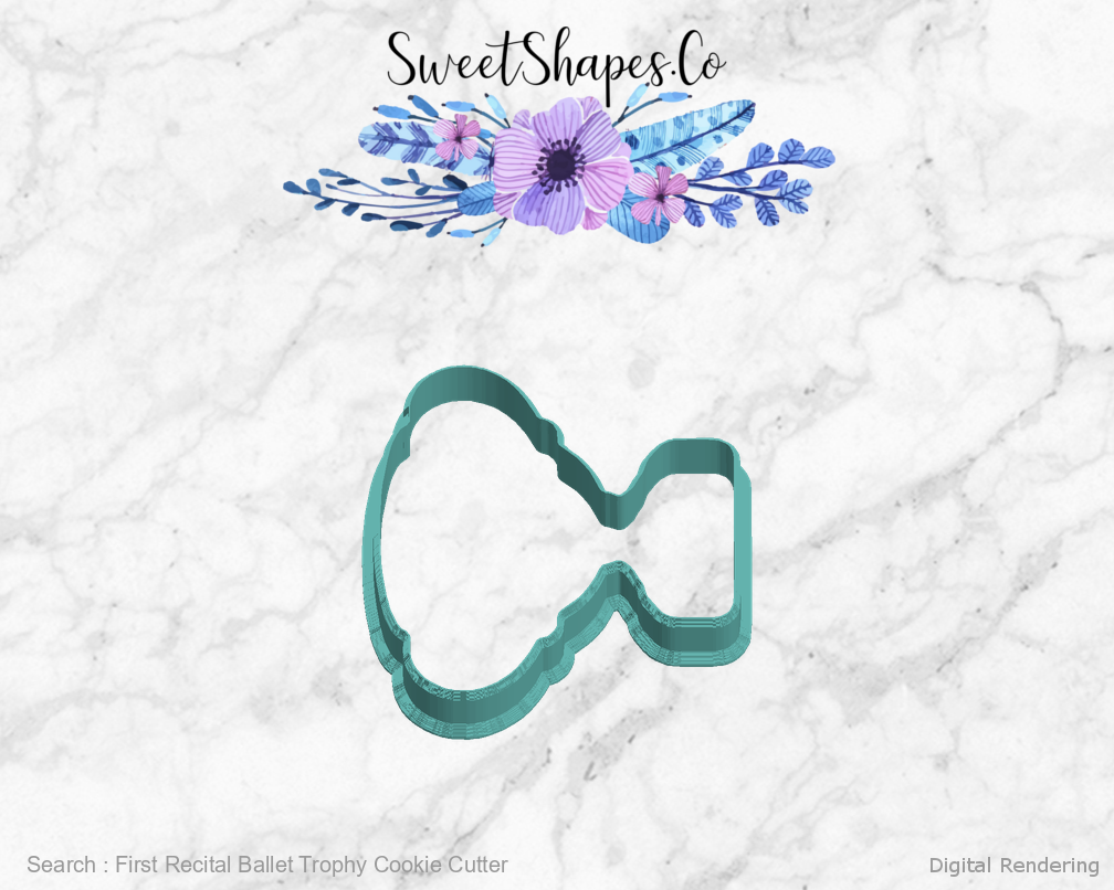 First Recital Ballet Trophy Cookie Cutter — left view