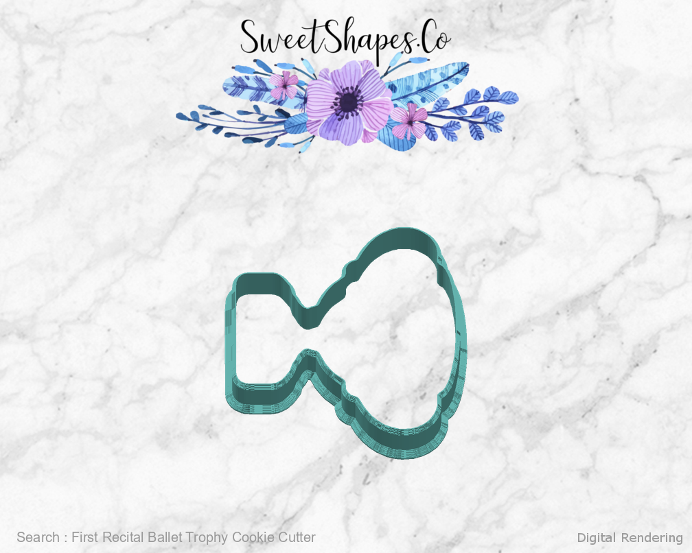 First Recital Ballet Trophy Cookie Cutter — right view