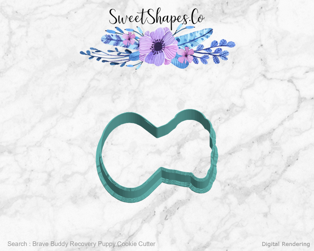 Brave Buddy Recovery Puppy Cookie Cutter — left view
