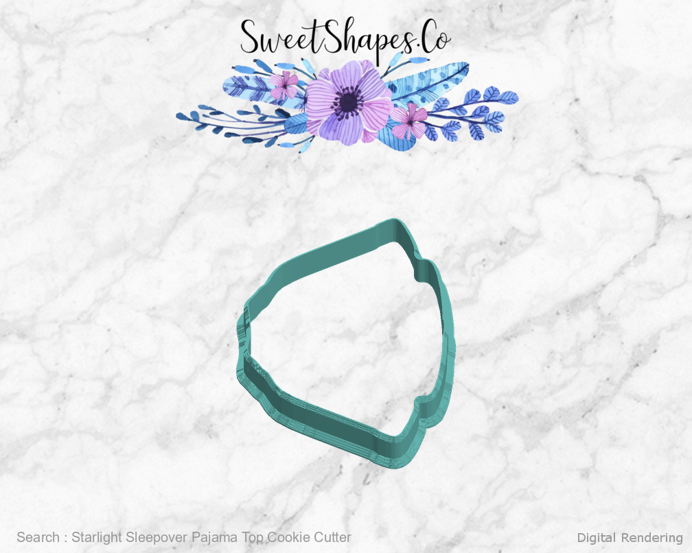 Starlight Sleepover Pajama Top Cookie Cutter — left view