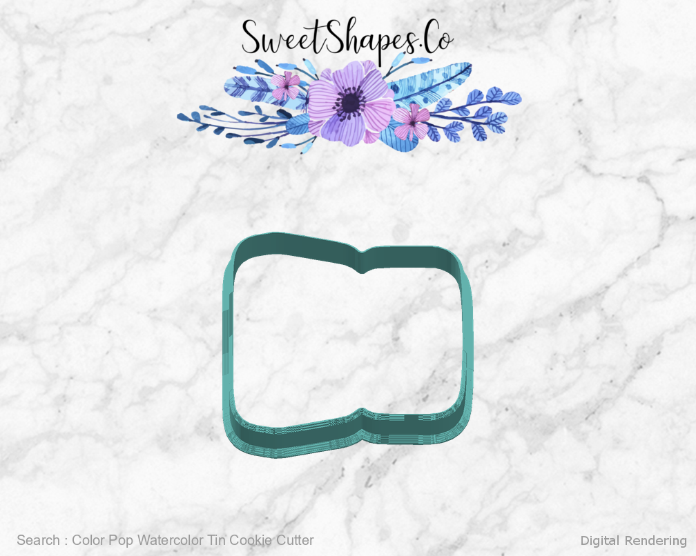 Color Pop Watercolor Tin Cookie Cutter — right view