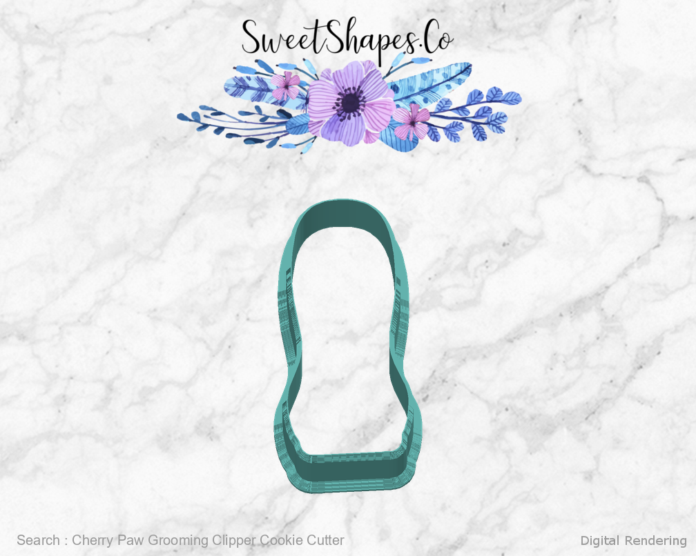 Cherry Paw Grooming Clipper Cookie Cutter — back view