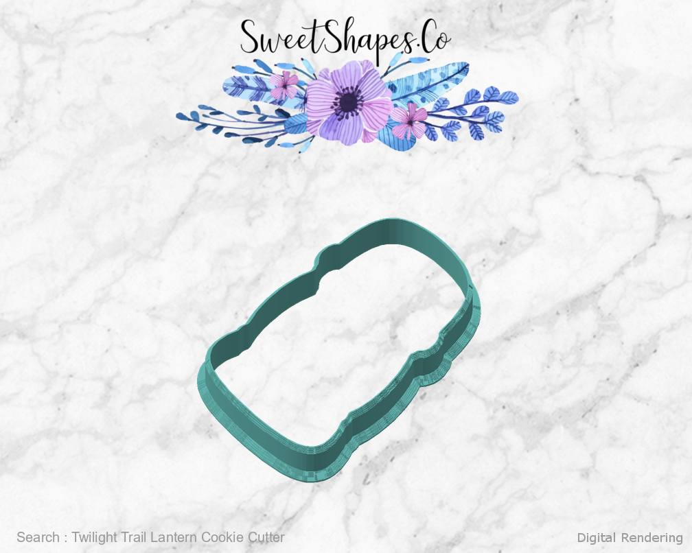 Twilight Trail Lantern Cookie Cutter — angled front view