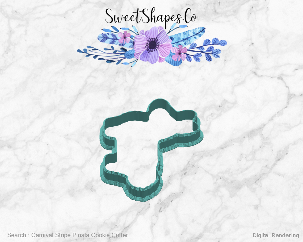 Carnival Stripe Pinata Cookie Cutter — right view