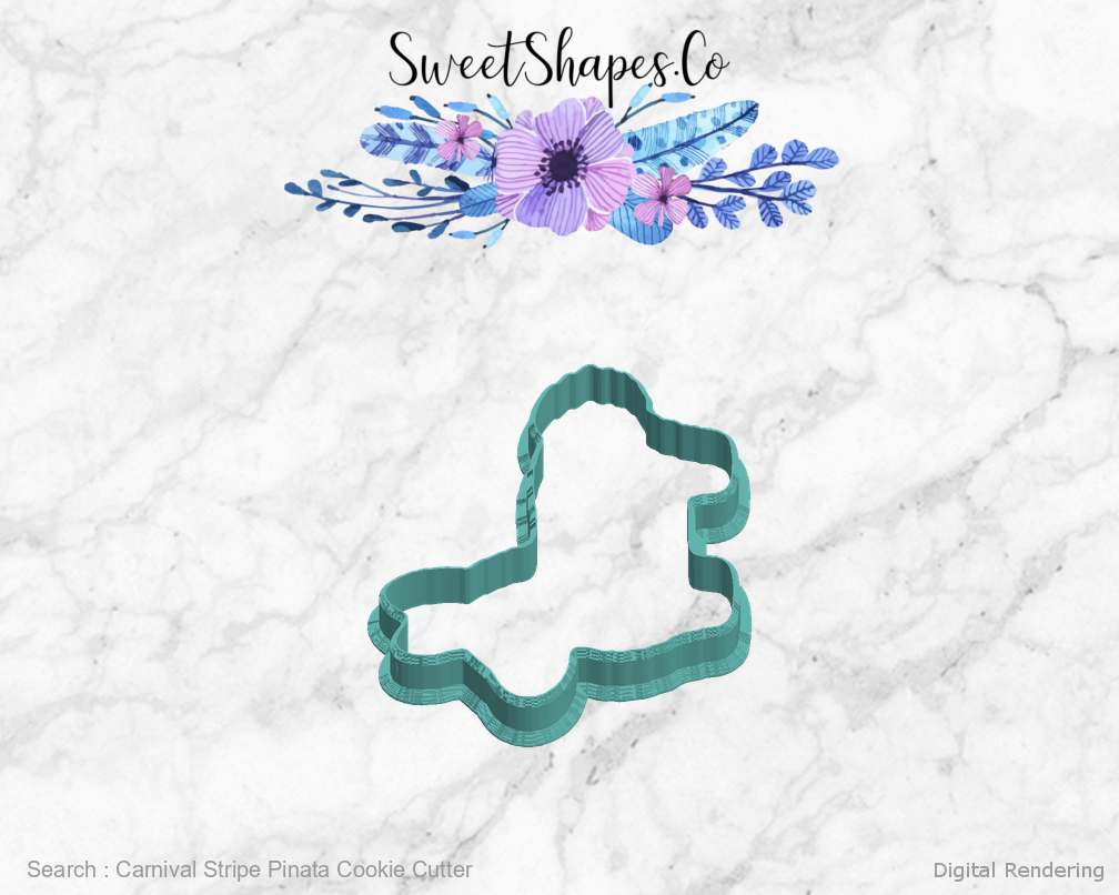 Carnival Stripe Pinata Cookie Cutter — left view