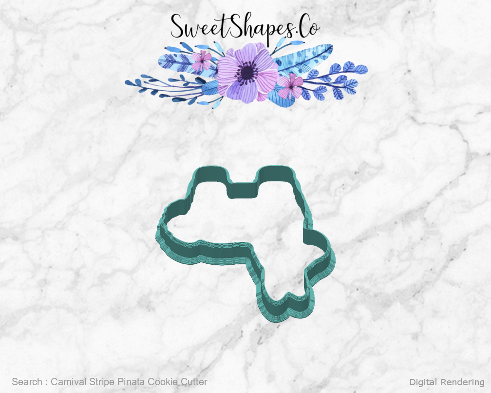 Carnival Stripe Pinata Cookie Cutter — back view