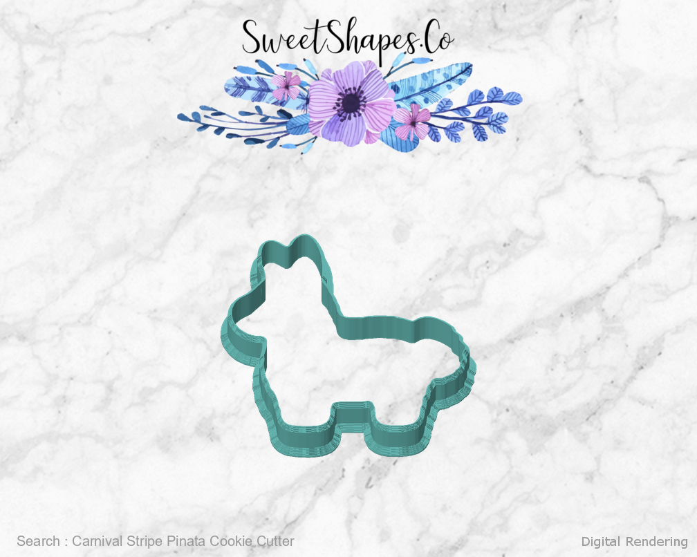 Carnival Stripe Pinata Cookie Cutter — front view