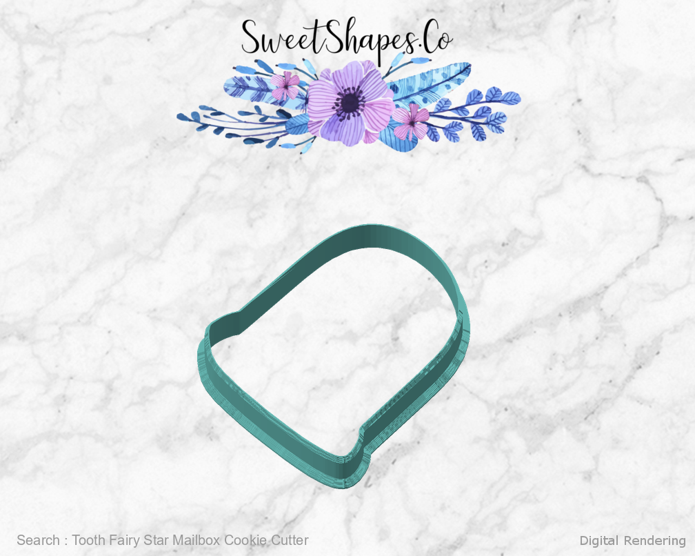 Tooth Fairy Star Mailbox Cookie Cutter — angled front view