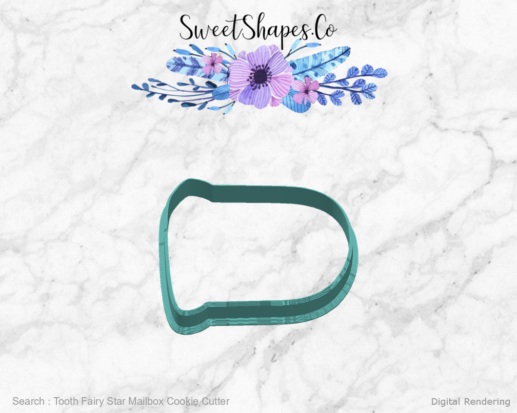 Tooth Fairy Star Mailbox Cookie Cutter — right view