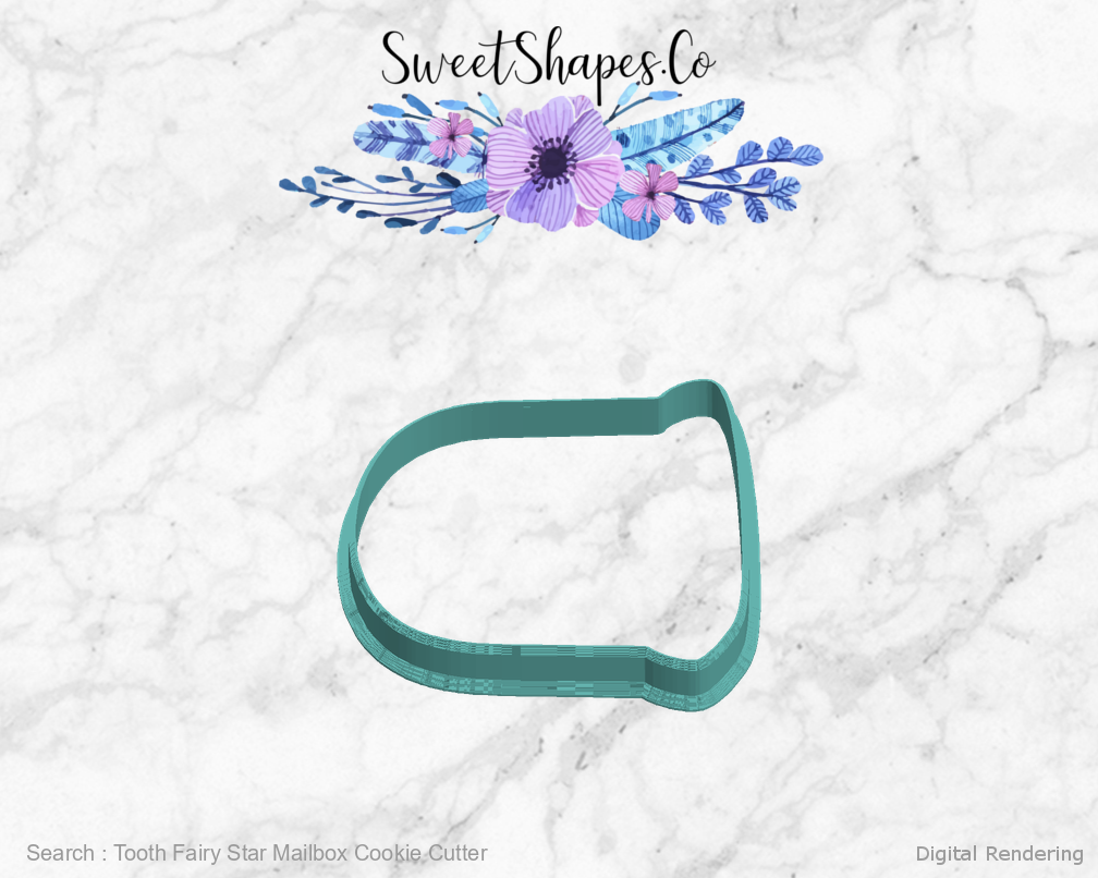 Tooth Fairy Star Mailbox Cookie Cutter — left view