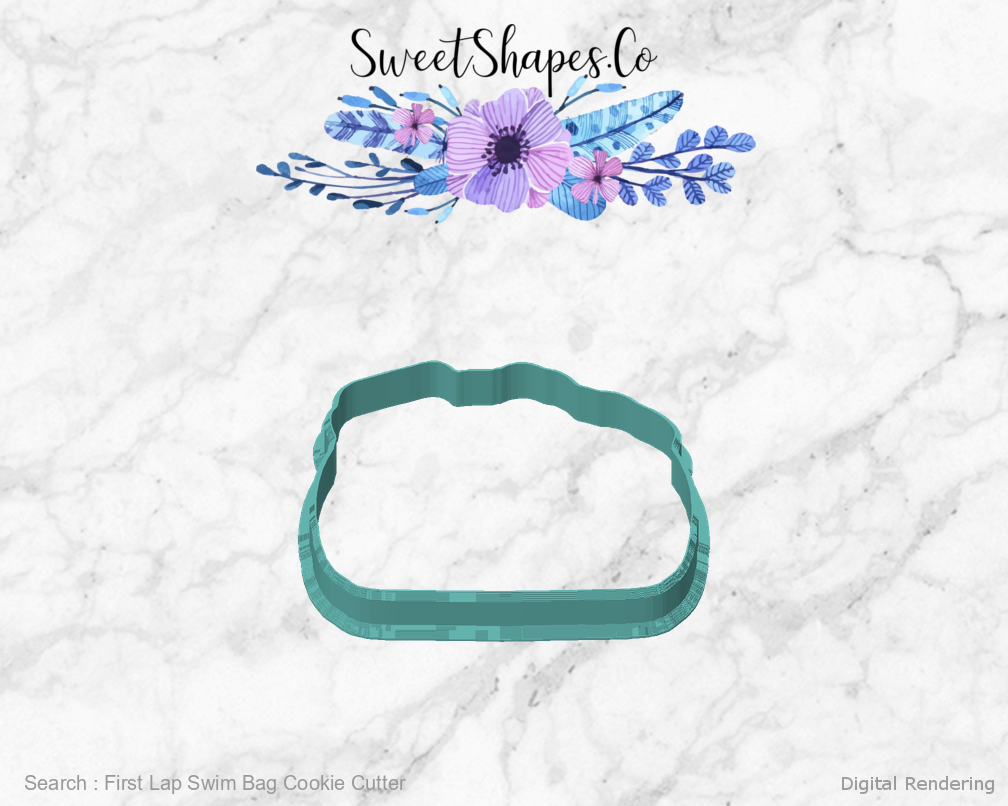 First Lap Swim Bag Cookie Cutter — front view
