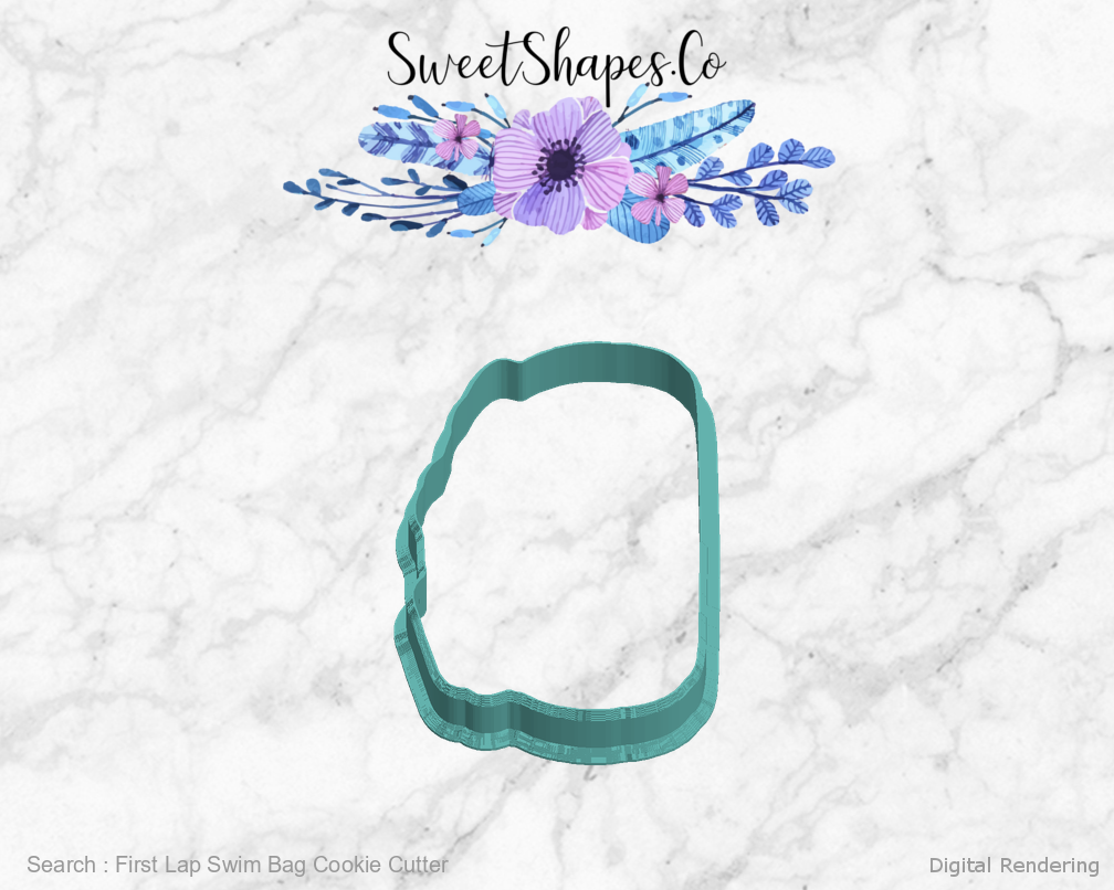 First Lap Swim Bag Cookie Cutter — left view
