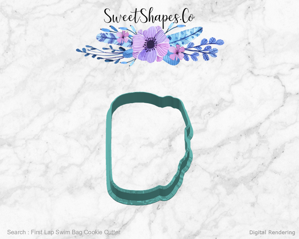 First Lap Swim Bag Cookie Cutter — right view