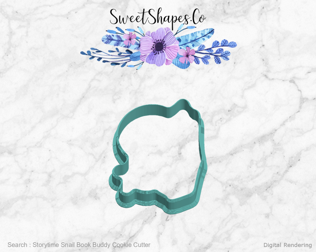Storytime Snail Book Buddy Cookie Cutter — left view