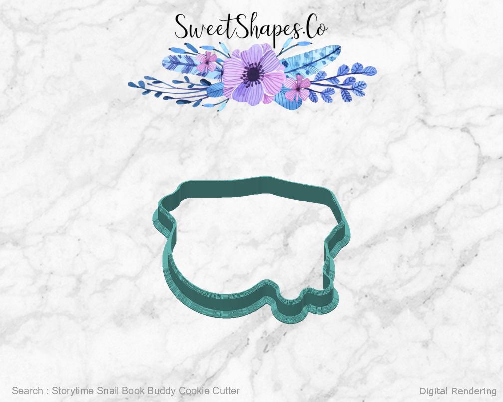 Storytime Snail Book Buddy Cookie Cutter — back view