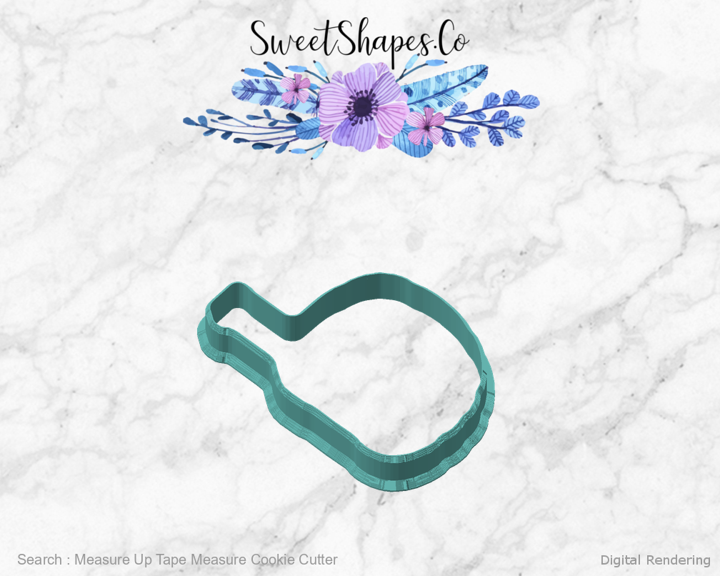 Measure Up Tape Measure Cookie Cutter — angled front view