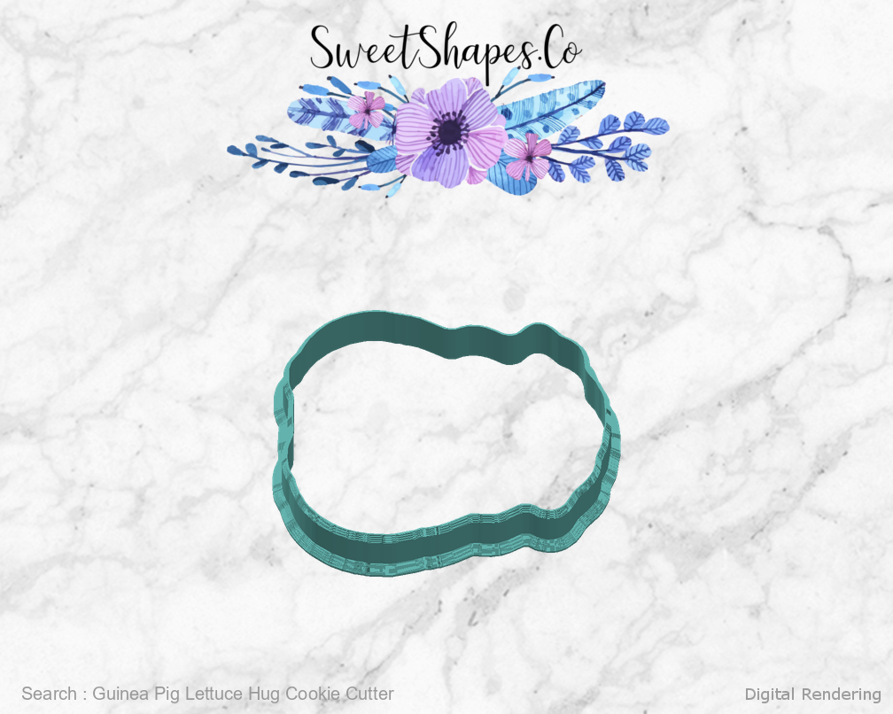 Guinea Pig Lettuce Hug Cookie Cutter — right view