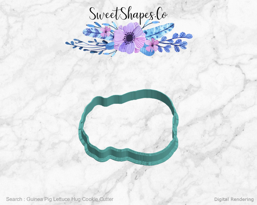 Guinea Pig Lettuce Hug Cookie Cutter — left view