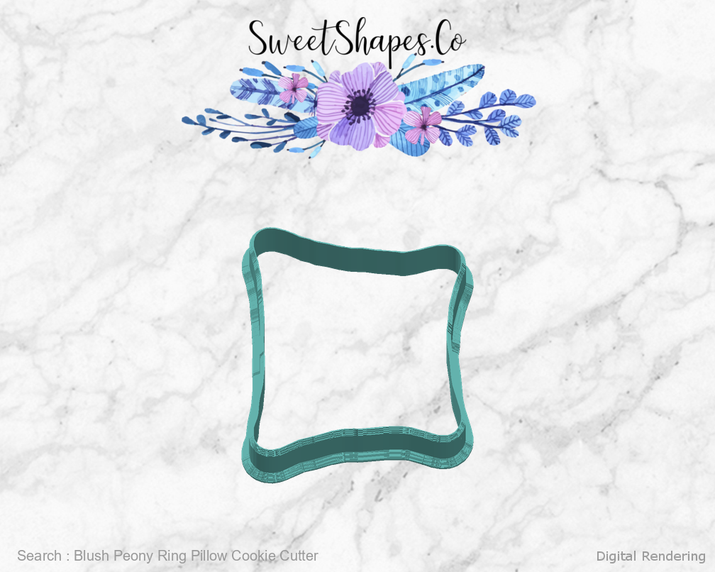 Blush Peony Ring Pillow Cookie Cutter — right view