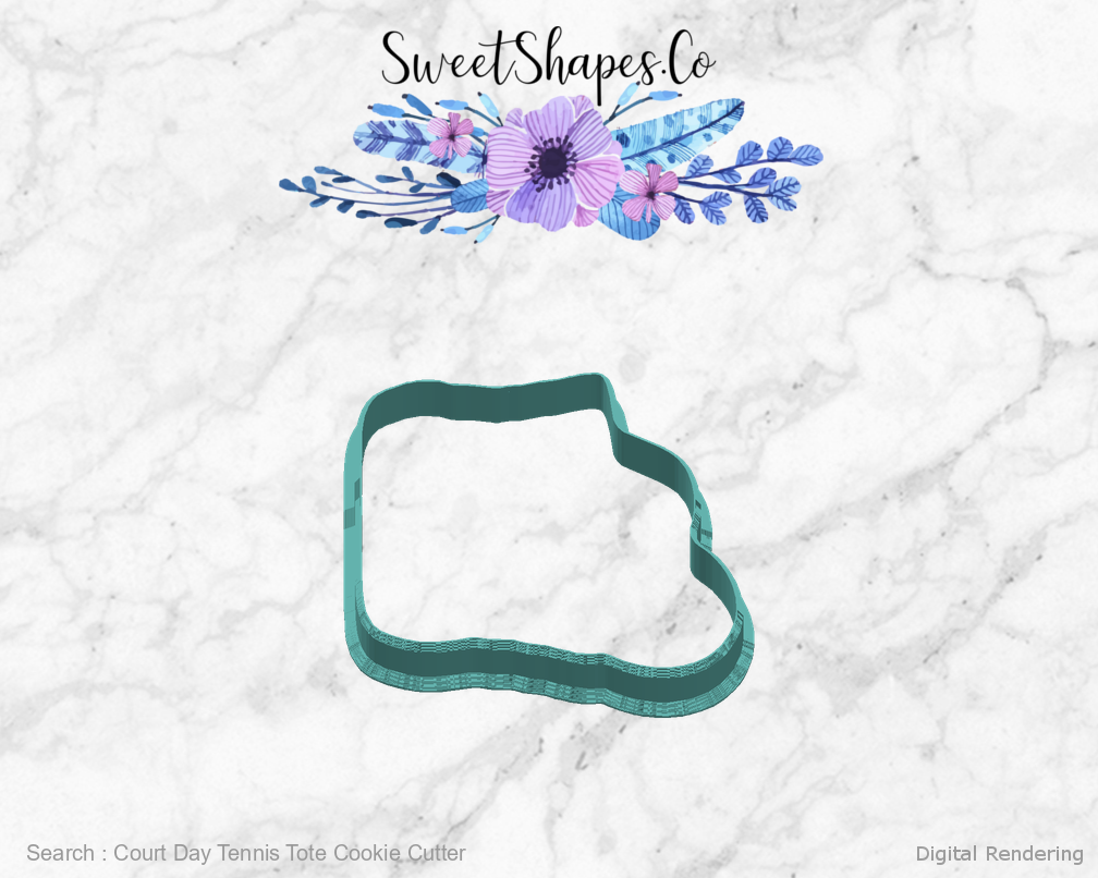 Court Day Tennis Tote Cookie Cutter — right view