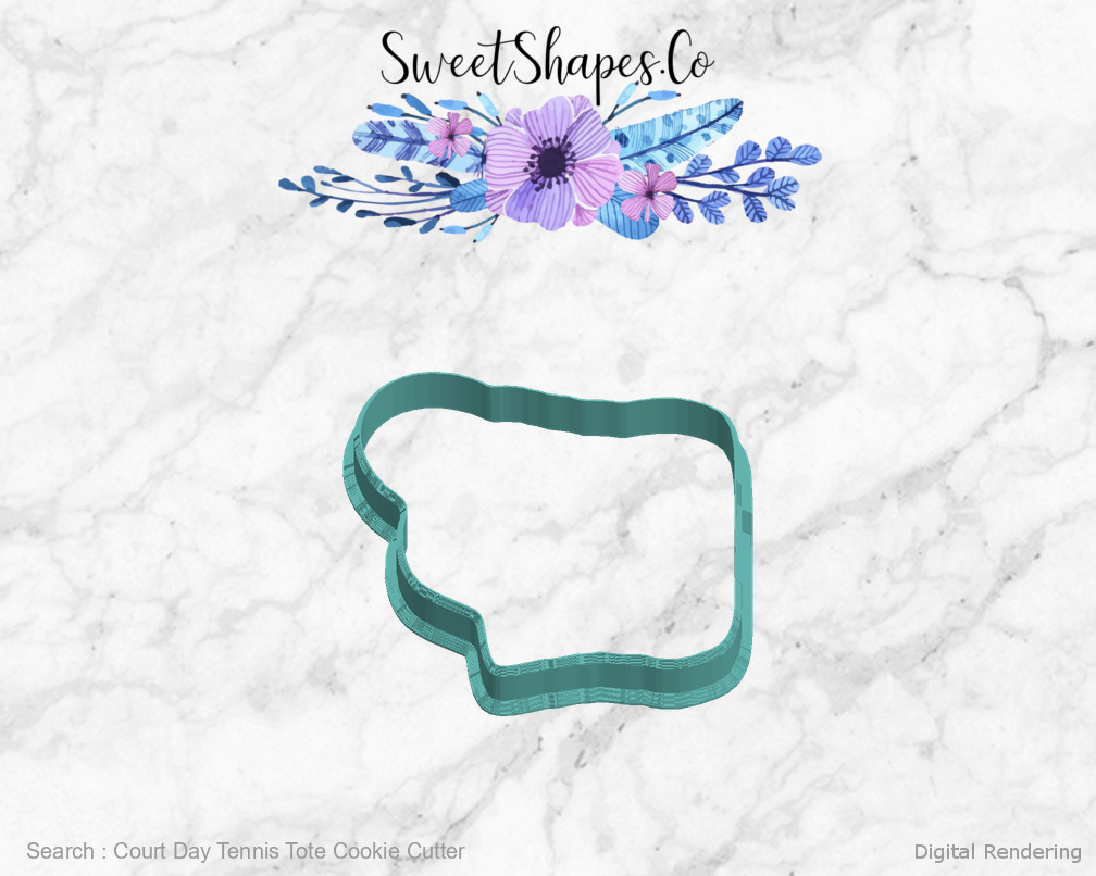 Court Day Tennis Tote Cookie Cutter — left view